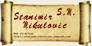 Stanimir Mikulović vizit kartica